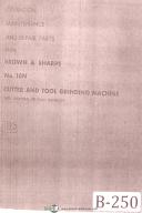 Brown & Sharpe-Brown & Sharpe No. 10N, Tool Grinding, Operation, Maint. and Repair Parts Manual-No. 10N-01
